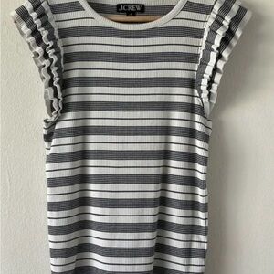 J. Crew Women's Ruffled Sleeve Striped Tank Top